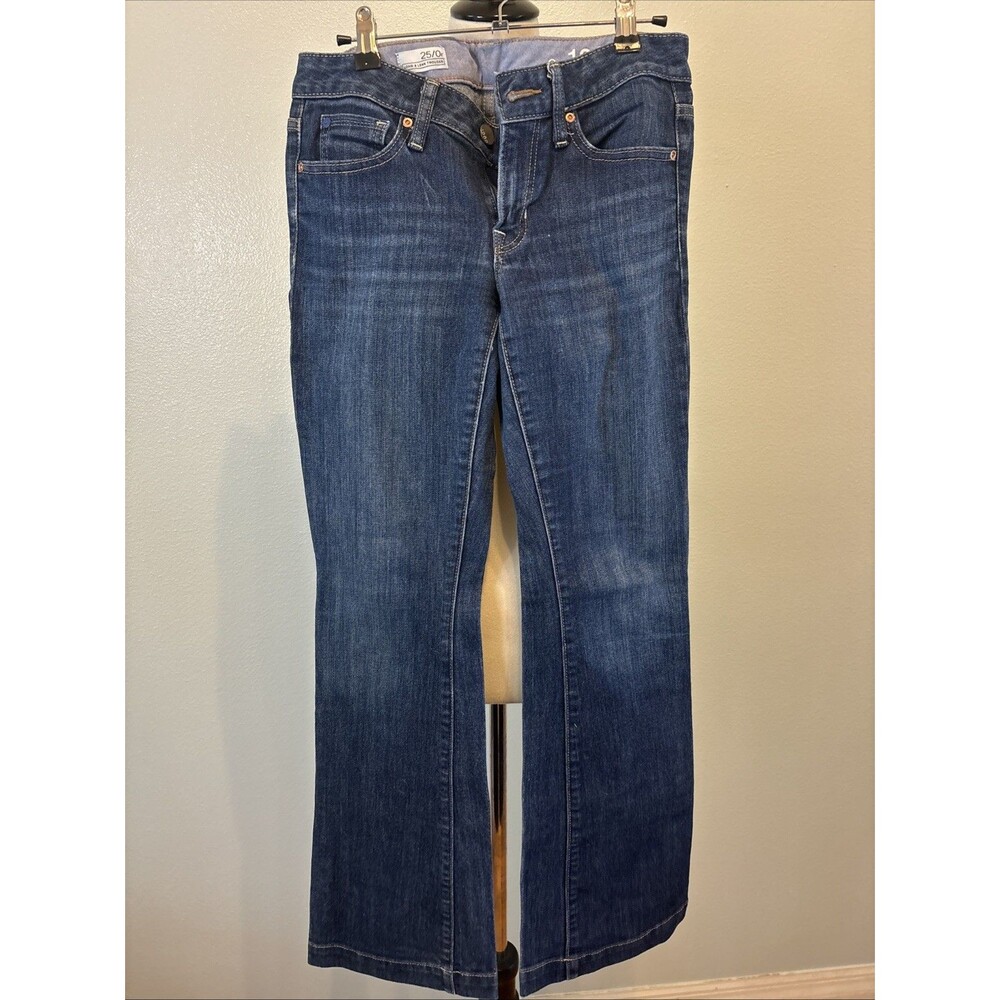Gap 1969 Long and Lean Trouser Jeans Womens Size 25 Bootcut Dark Wash Stretch